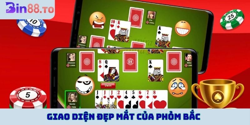 Trò chơi phỏm Bắc online có giao diện đẹp mắt